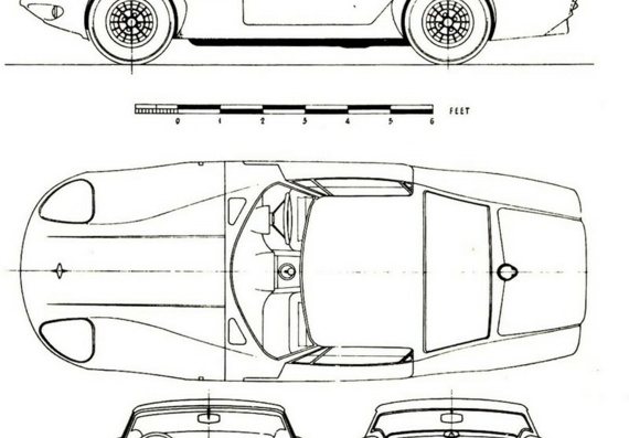 Marcos 1800 GT (1964) (Маркос 1800 ГТ (1964)) - чертежи (рисунки) автомобиля